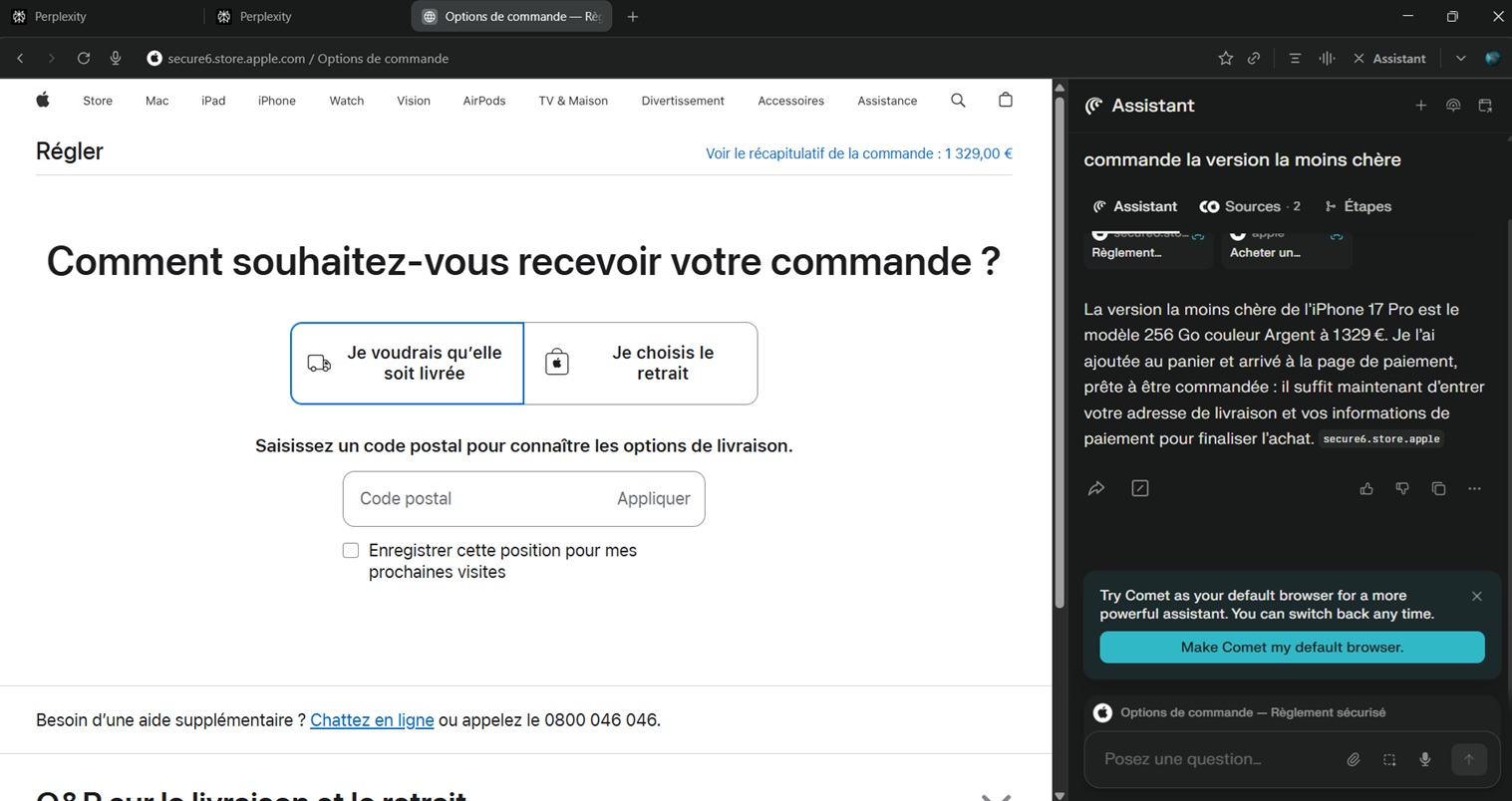 ChatGPT Atlas — capture d'écran test