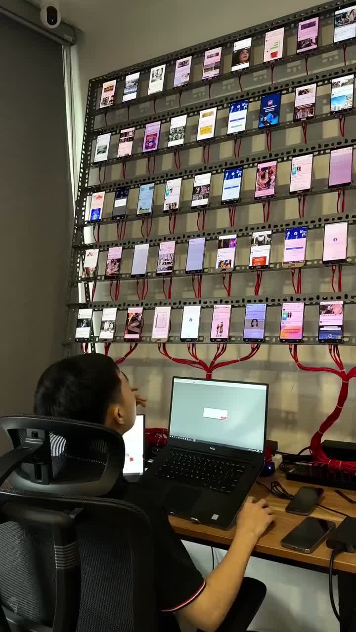Fermes de smartphones pilotées par IA — Shenzhen