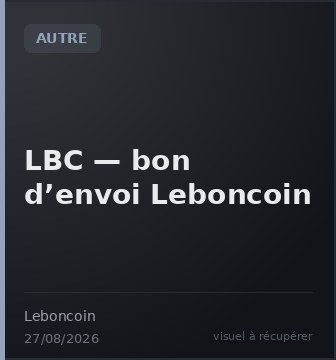 LBC — bon d’envoi Leboncoin