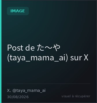 Post de た〜や (taya_mama_ai) sur X