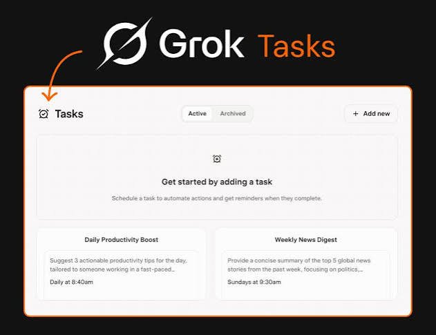 Grok Tasks — recherche automatisée programmée