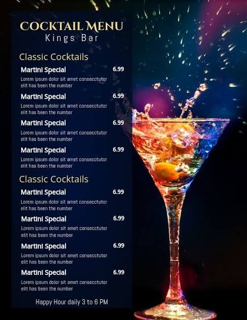 Menu cards cocktails — Nano Banana Pro (Mo)