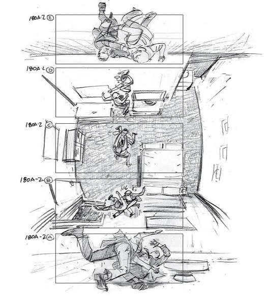Storyboard cinématique 3×3 façon Matrix (ai.gezgini)