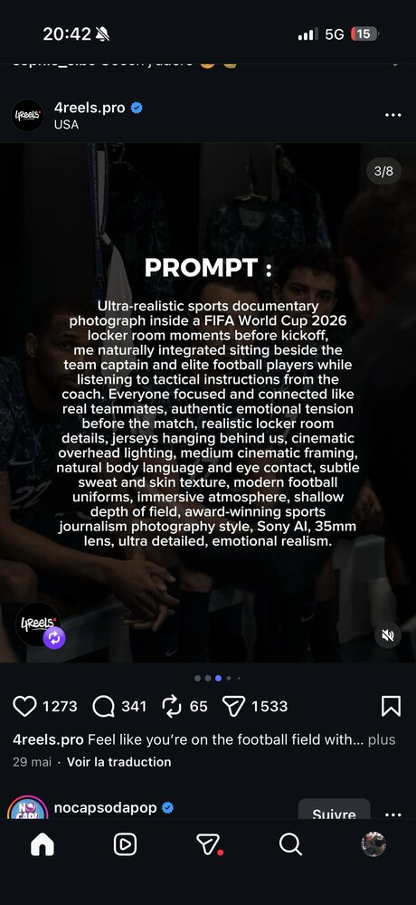 Prompt 1 — vestiaire avant match