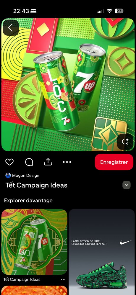 Canette 7up édition Têt, motifs géométriques colorés