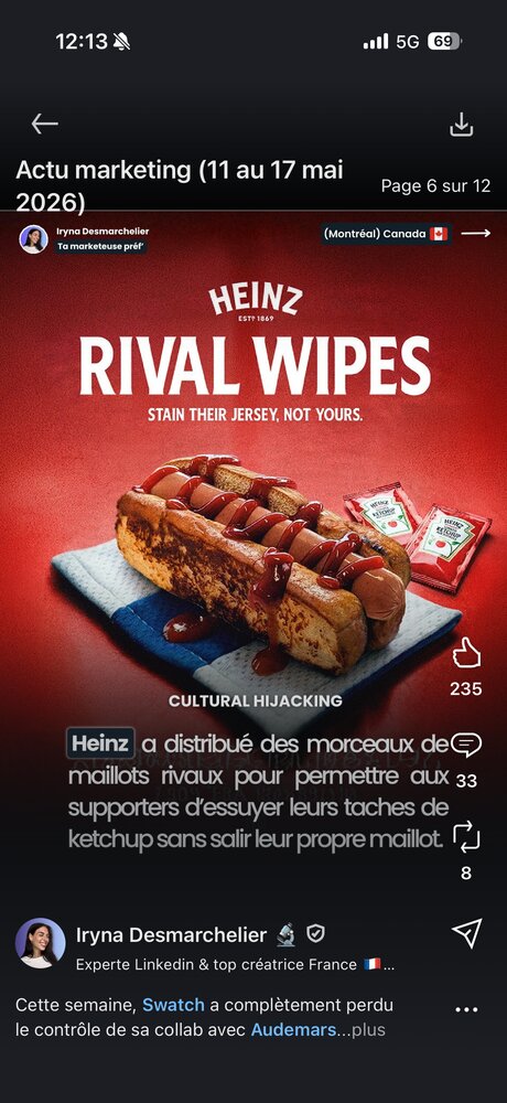 Heinz — lingettes « Rival Wipes » pour supporters de foot