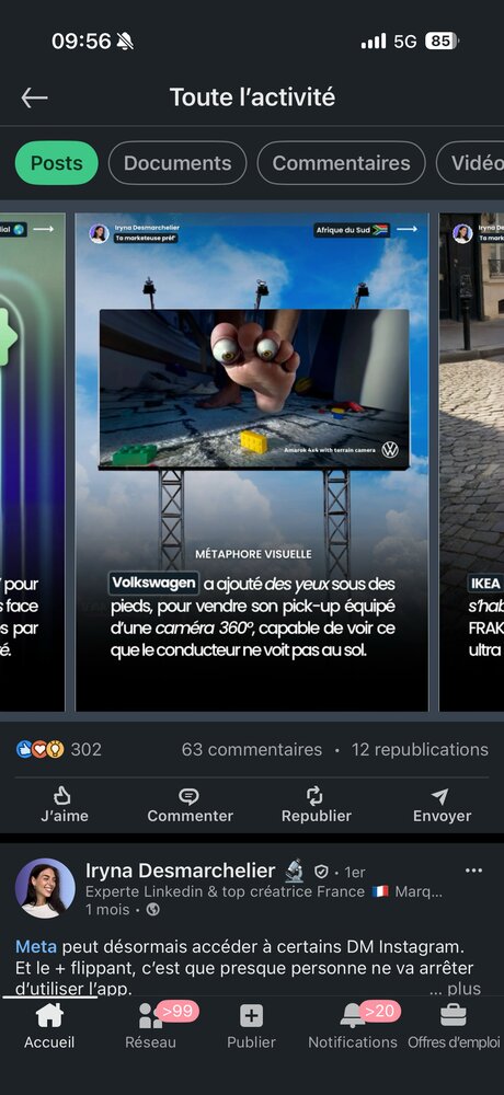 Volkswagen — yeux sous les pieds, caméra 360°