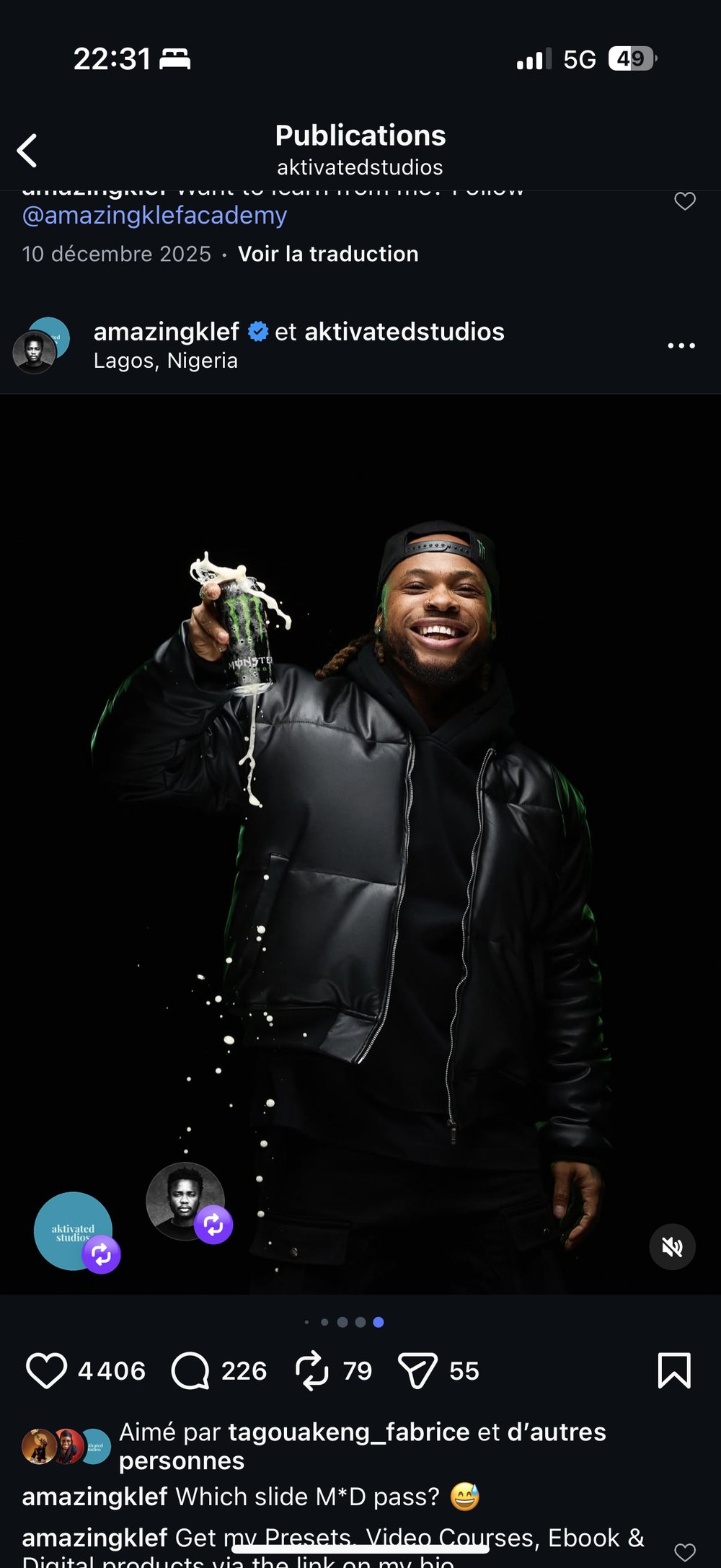 Portrait branded content Monster Energy canette