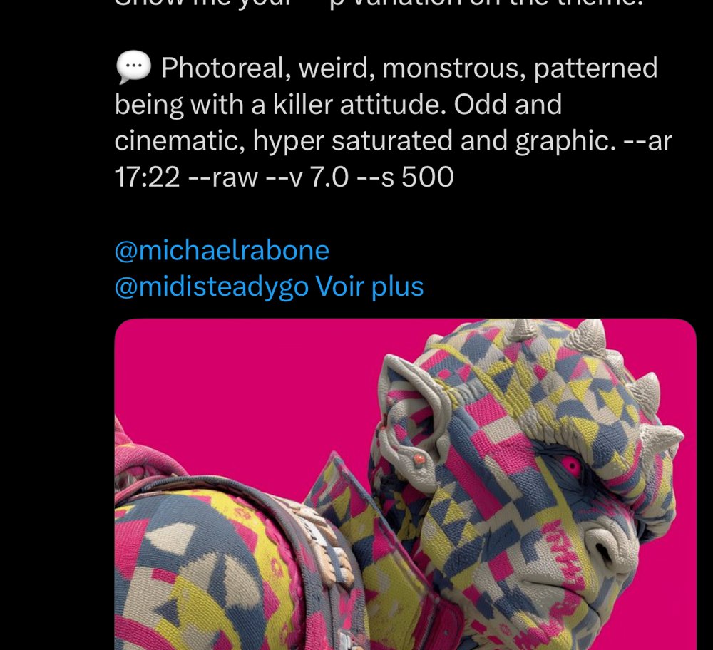 Creature reptilienne patchwork variation prompt