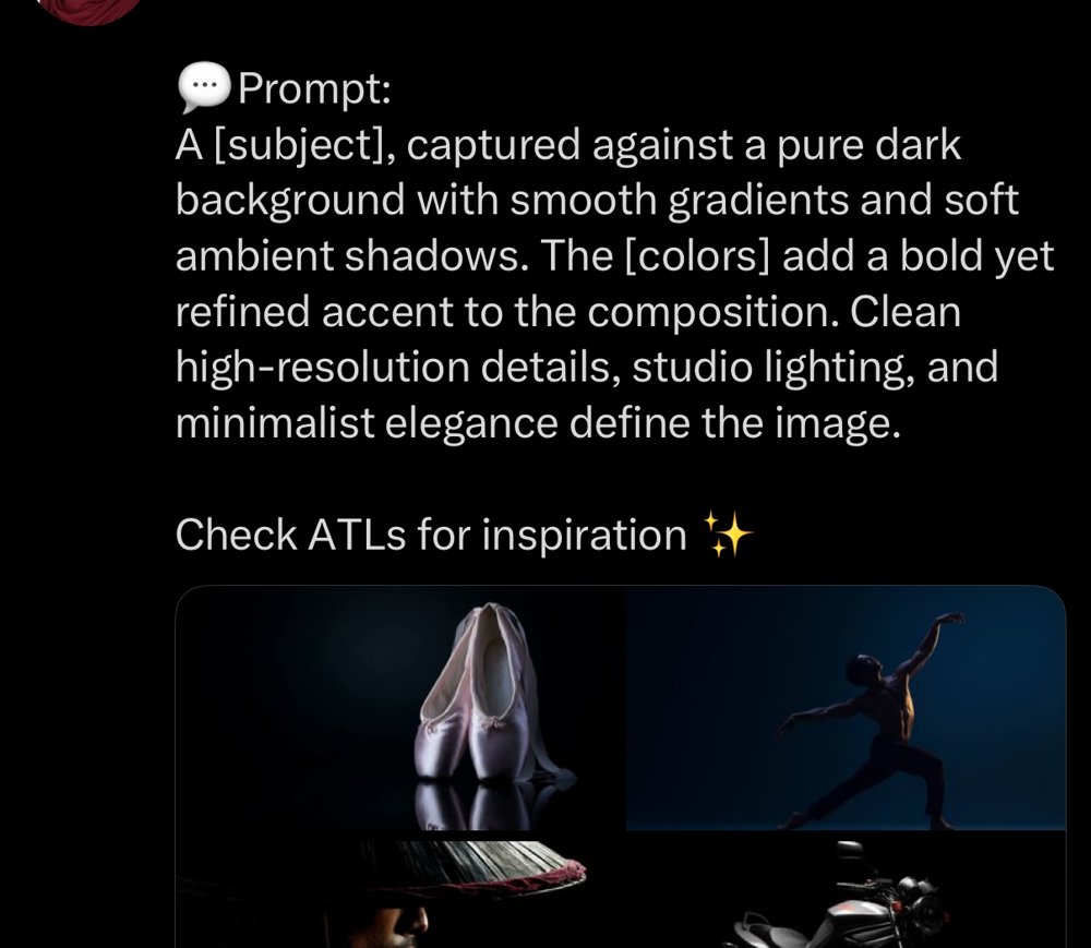Gabarit prompt photographie produit fond sombre