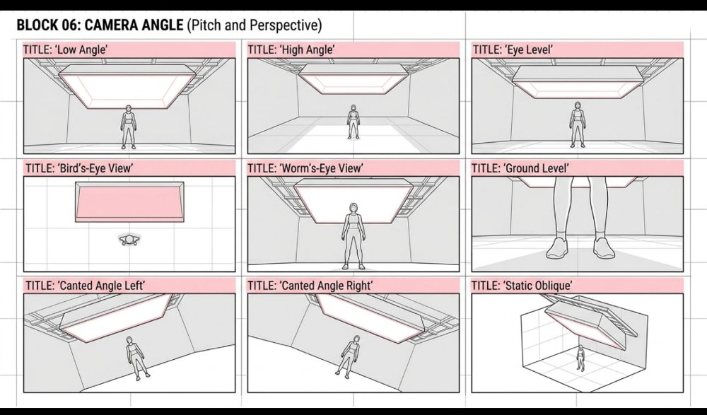 Block 06 « Camera Angle » — 9 valeurs de pitch/perspective nommées