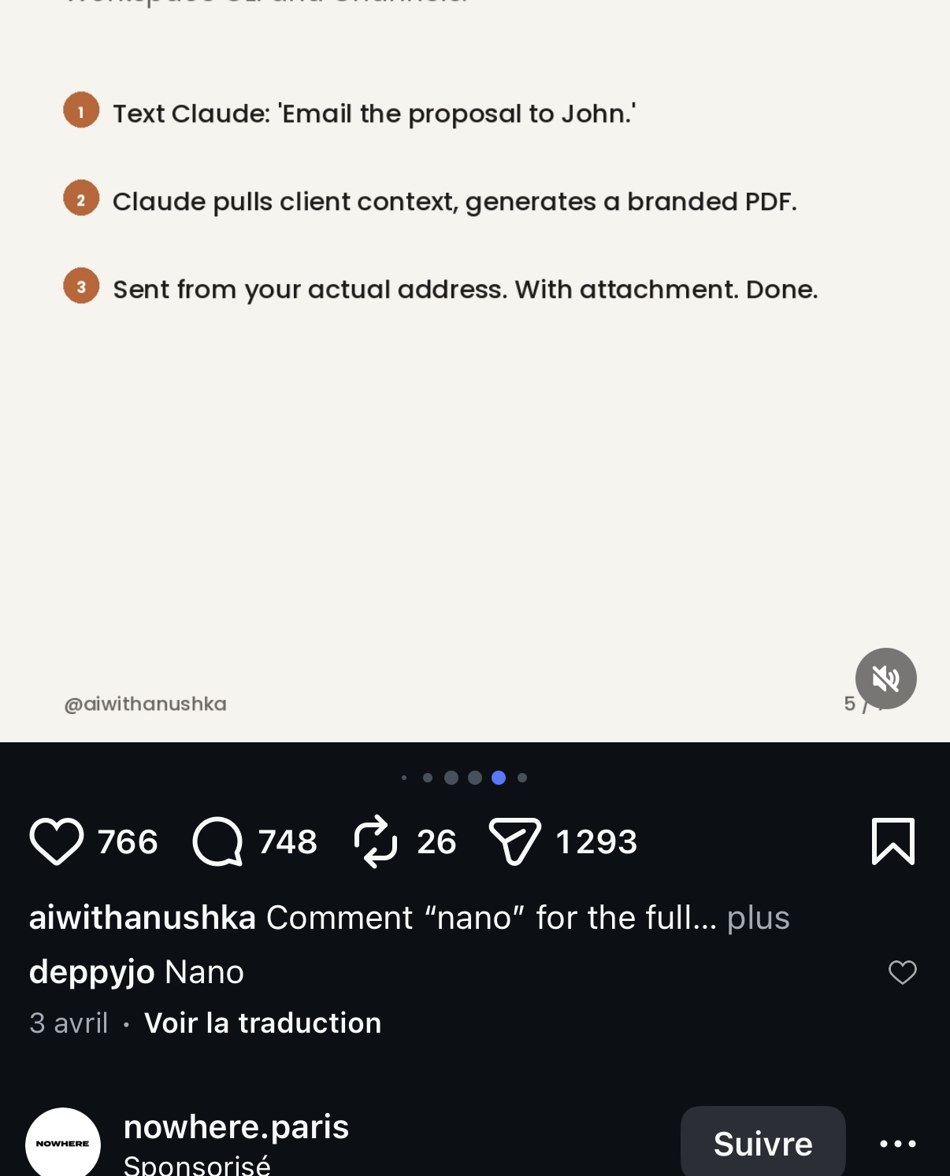 aiwithanushka — cas d'usage email automatisé : proposition PDF générée et envoyée par Claude