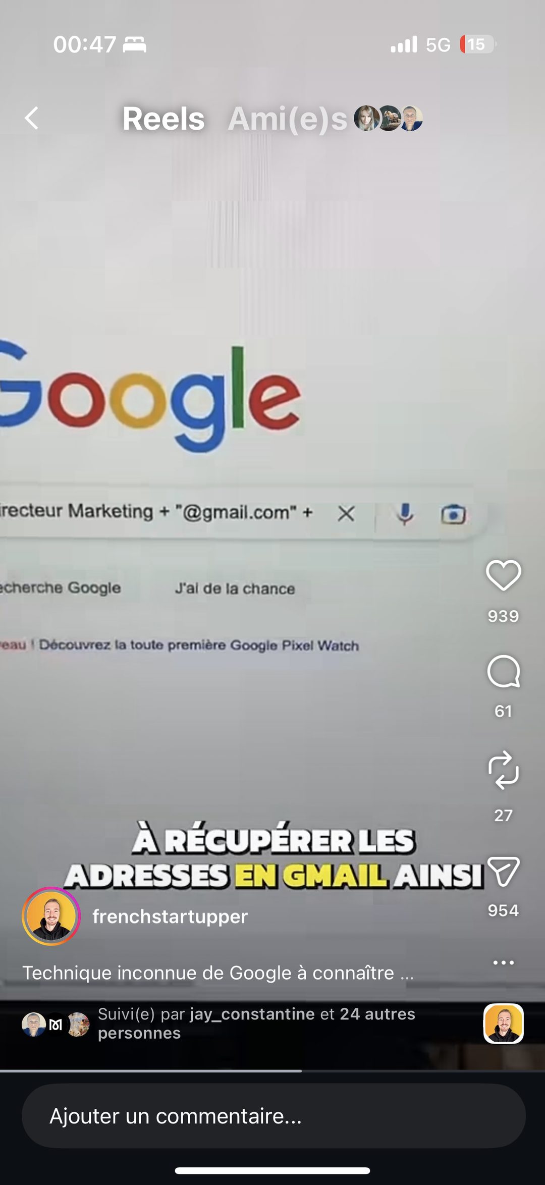 Astuce Google pour retrouver des adresses email Gmail
