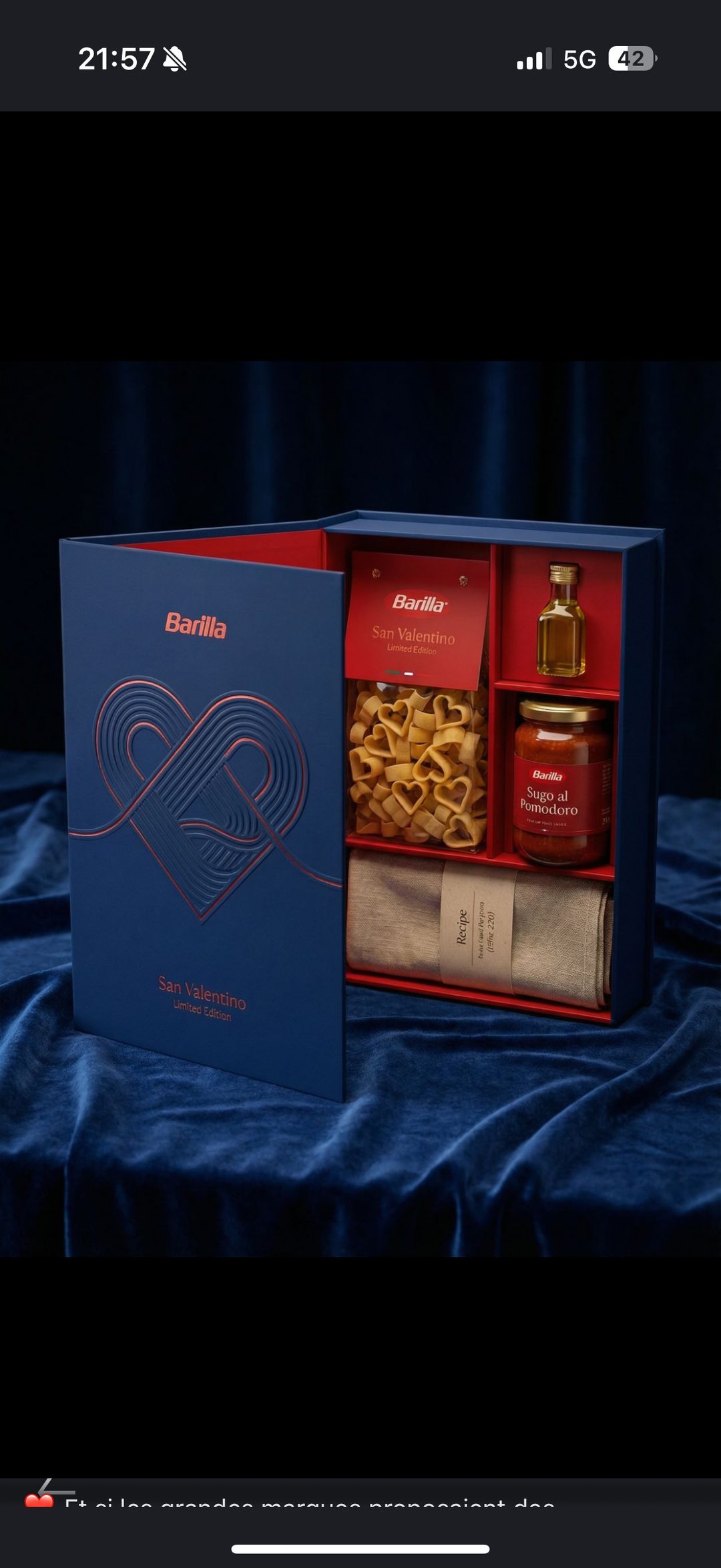 Barilla imagine un coffret-livre pour la Saint-Valentin