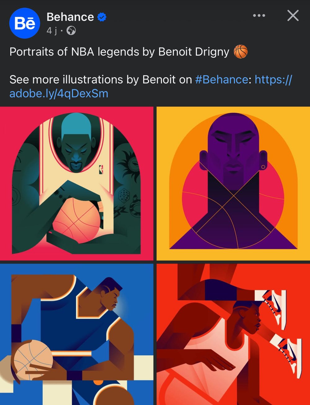 Portraits de legendes NBA en illustration graphique par Benoit Drigny