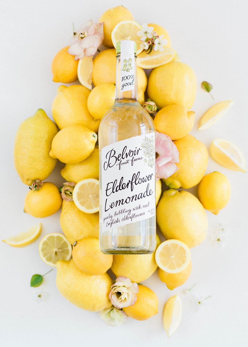Belvoir fleur de sureau bouteille flatlay