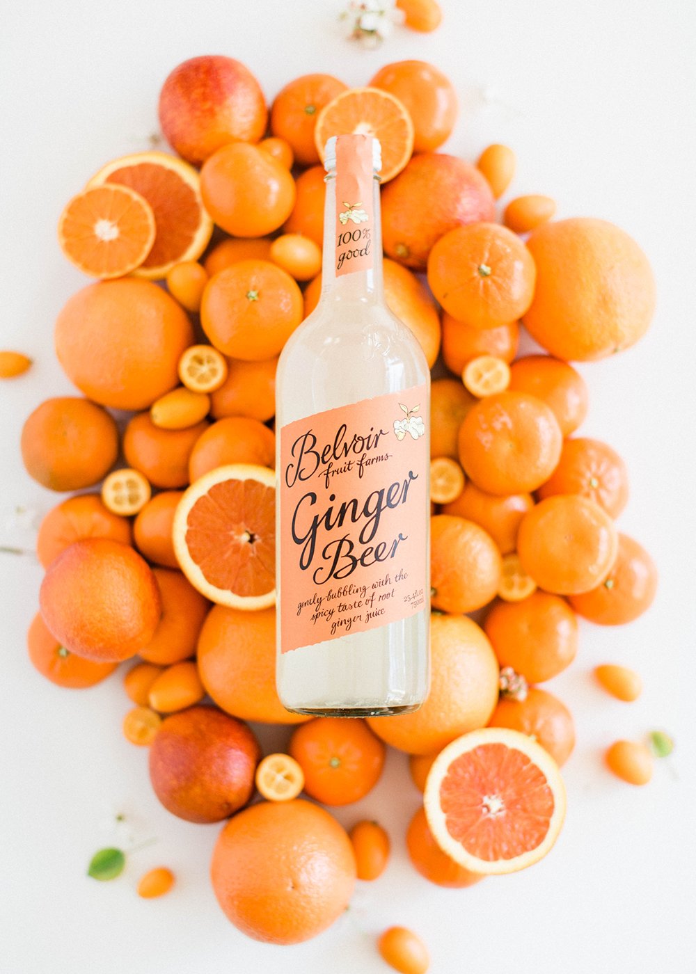 Belvoir ginger beer bouteille flatlay