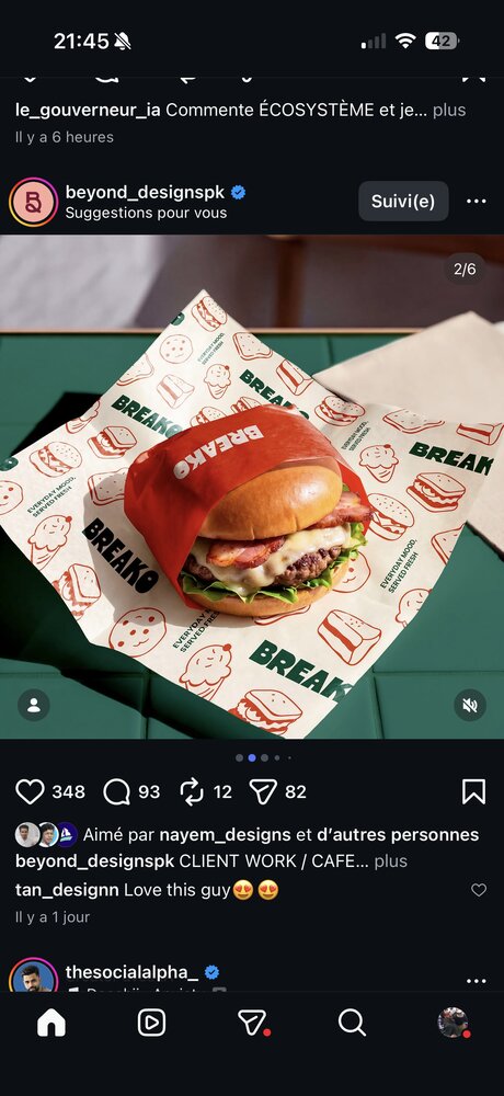 Emballage burger BREAKO avec motif illustré all-over