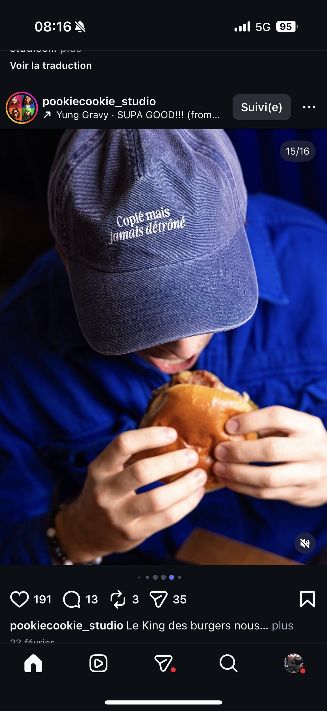 Casquette Copié mais jamais détrôné