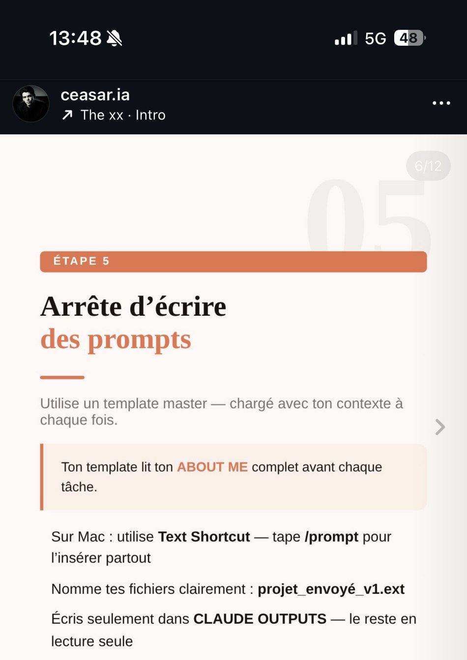 ceasar.ia — Étape 5 « Arrête d'écrire des prompts à la main »