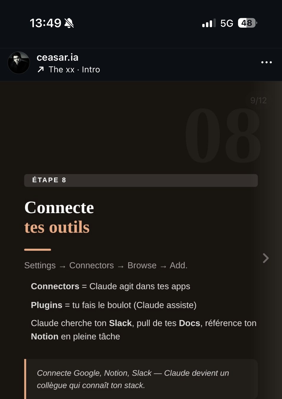 ceasar.ia — Étape 8 « Connecte tes outils »