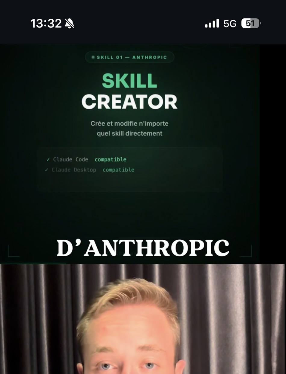 @jb.roy_ — « SKILL 01 — ANTHROPIC : Skill Creator », compatible Claude Code et Claude Desktop