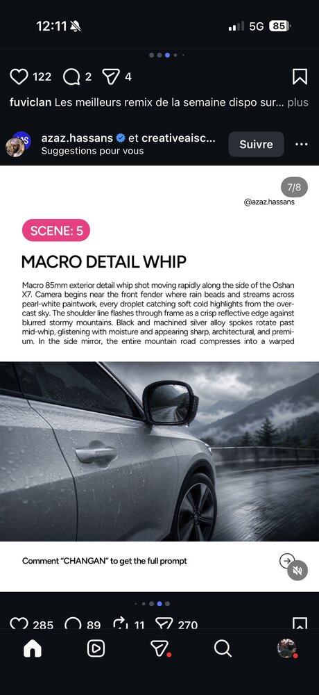 Scène 5 — macro détail whip sur la carrosserie
