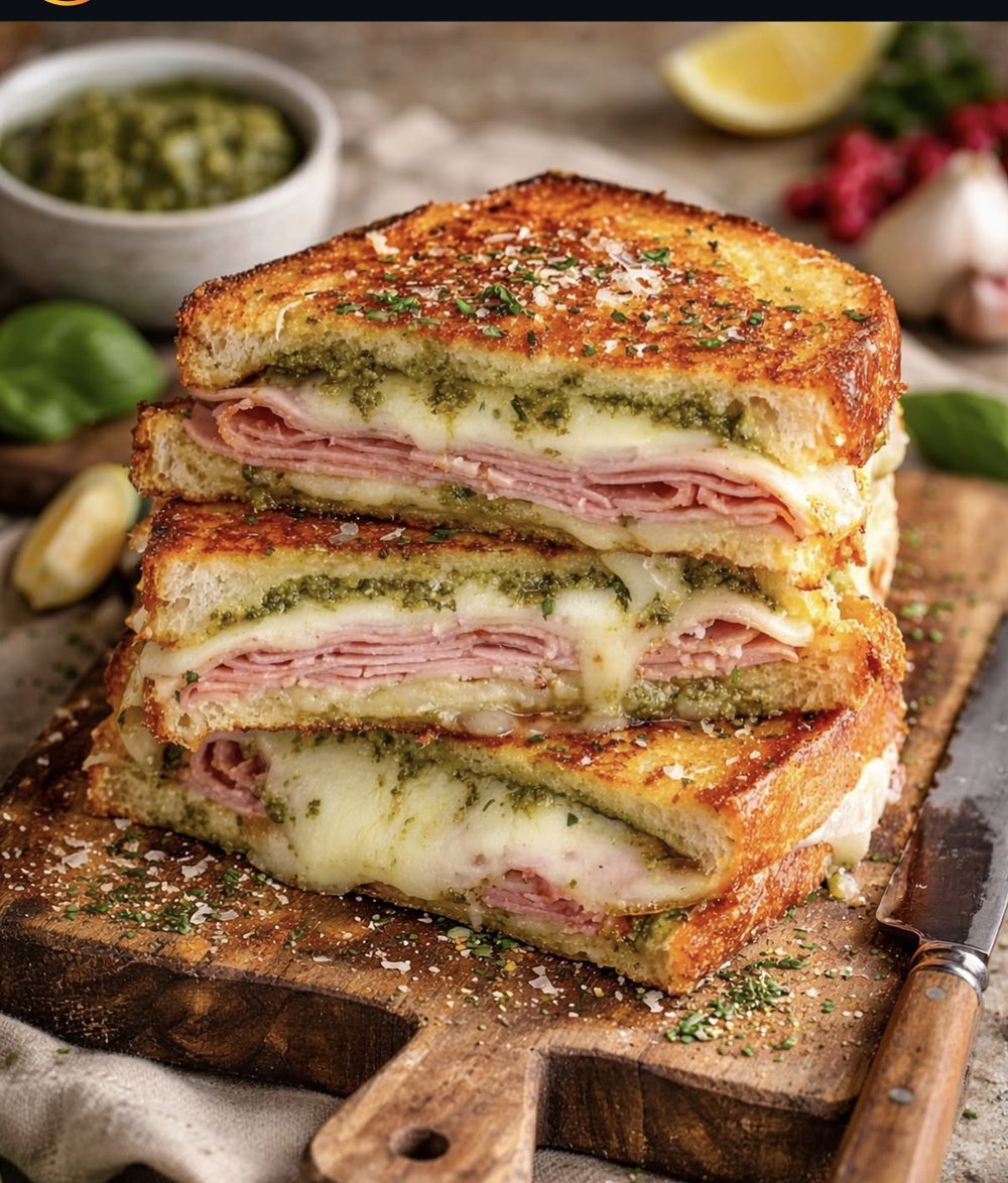 Croque-monsieur pesto multicouches chezmisa