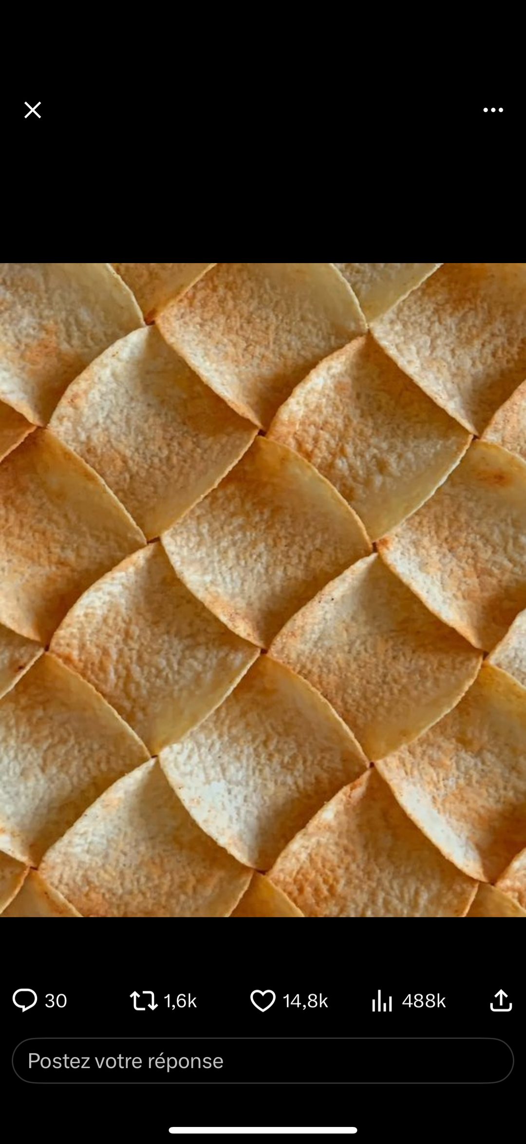 Motif tuile chips pomme de terre fish scale texture