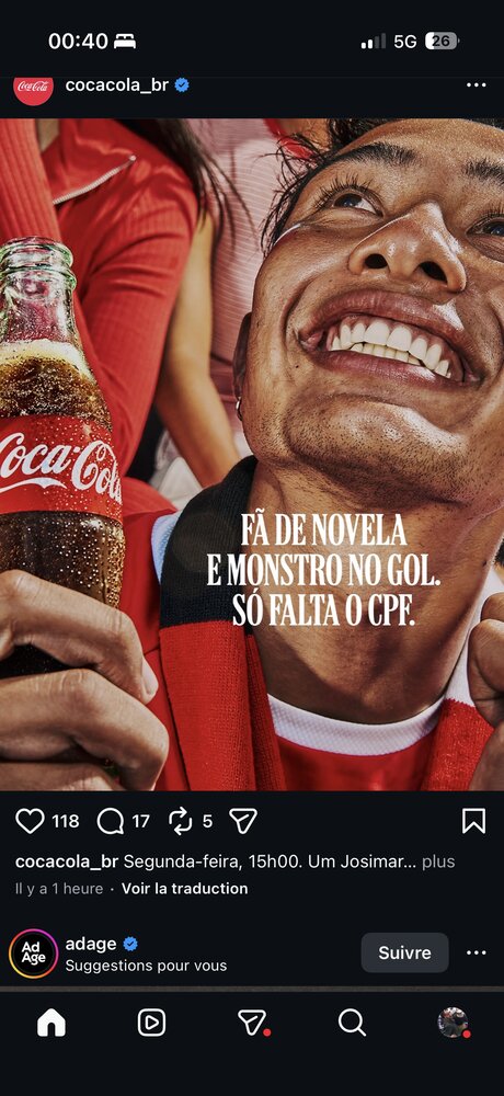 Visuel publicitaire Coca-Cola Brésil pour la Coupe du Monde