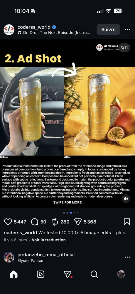 2. Ad Shot — canette transformée en composition publicitaire studio