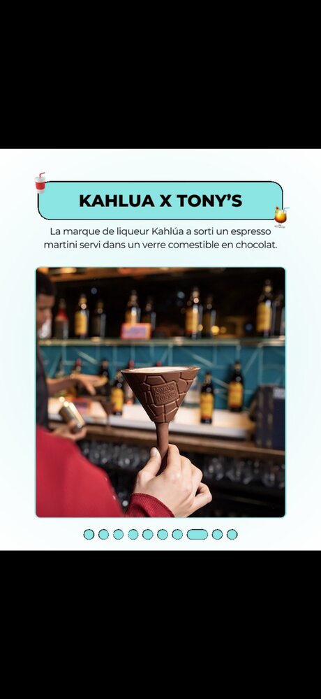 Kahlúa x Tony's — espresso martini en verre comestible chocolat