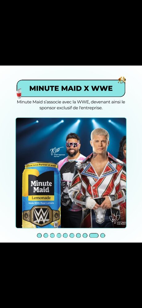 Minute Maid x WWE — sponsor exclusif boissons