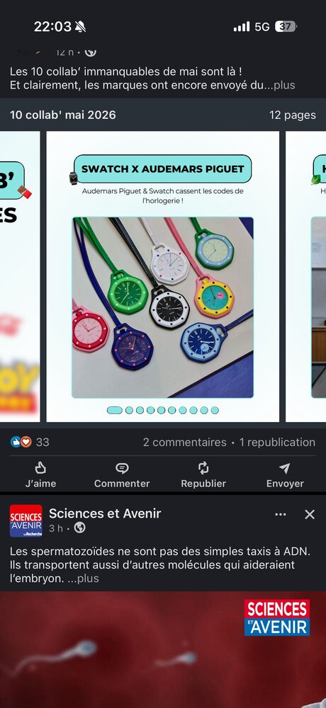 Swatch x Audemars Piguet — montres collab horlogerie de luxe