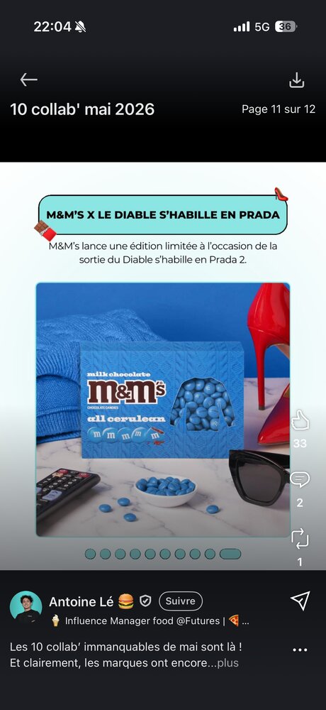 M&M's x Le Diable s'habille en Prada 2 — édition limitée bleu ciel