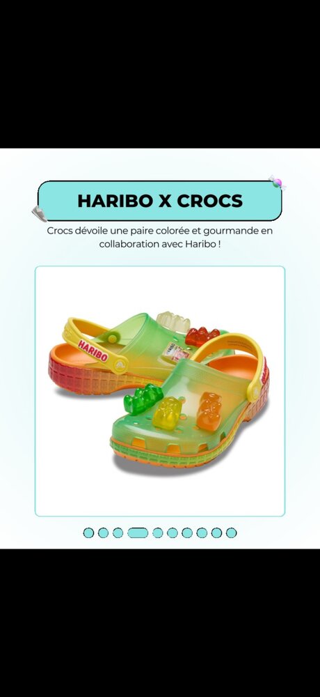 Haribo x Crocs — paire colorée, oursons en jibbitz
