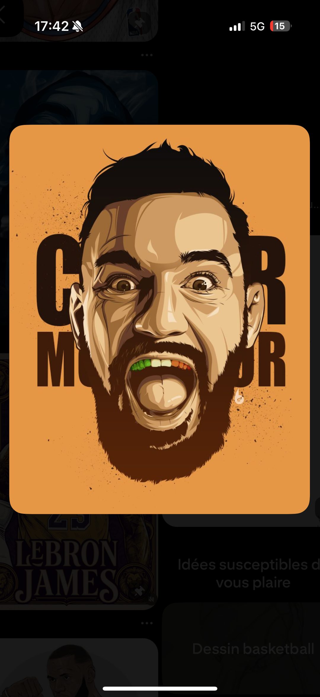 Conor McGregor — illustration vectorielle expression intense, fond orange