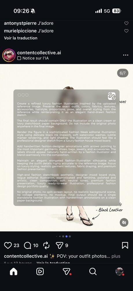 Photo tenue → illustration mode annotée façon sketchbook