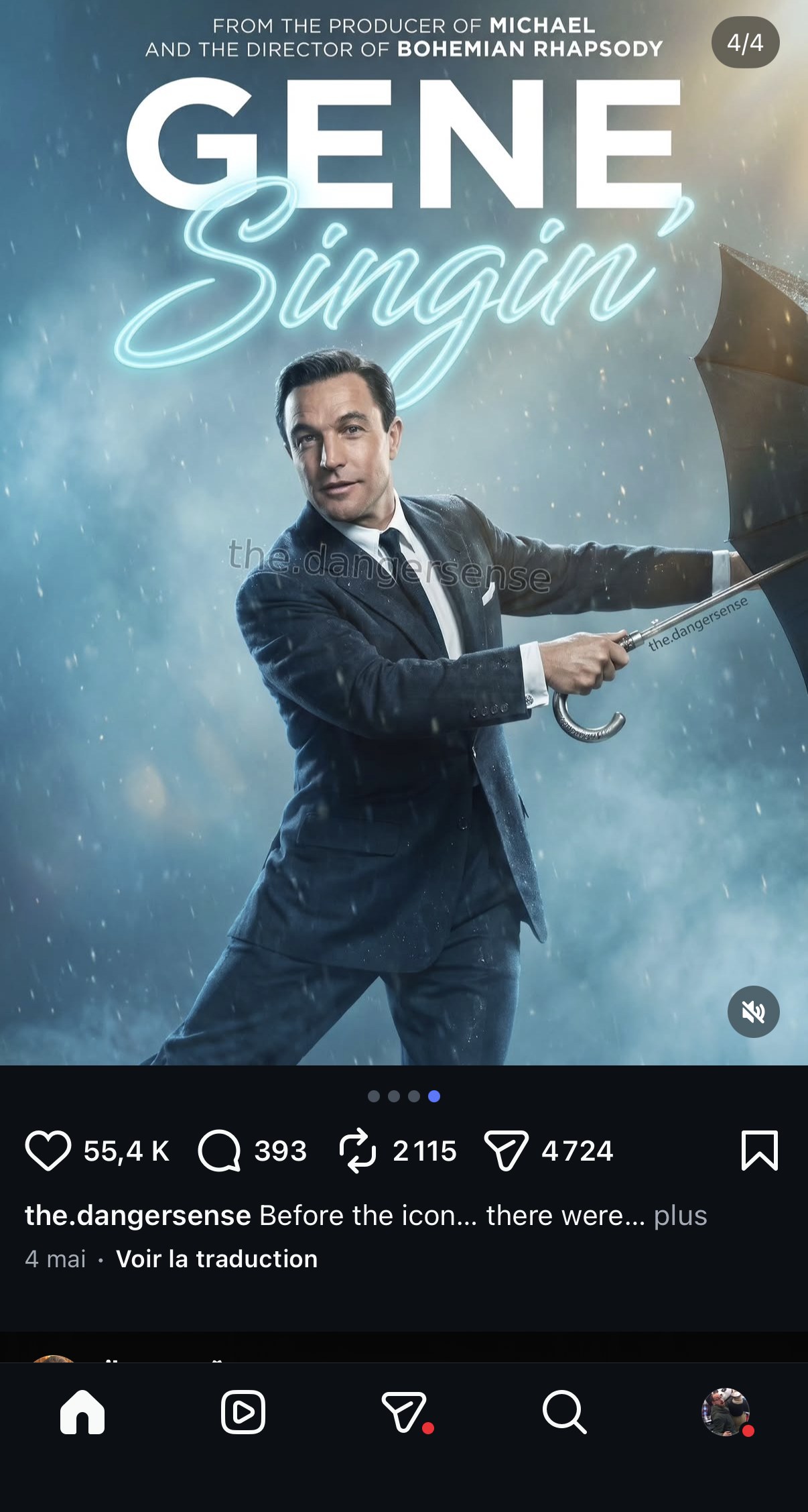 Affiche IA « Gene Kelly » façon biopic — fan-made, non officielle