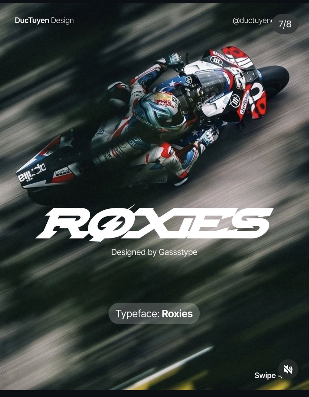 Roxies — moto en plein virage