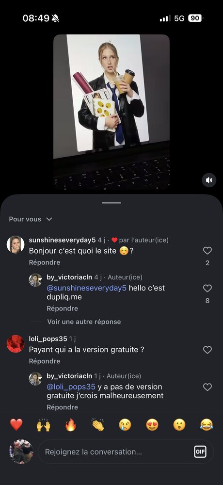 Échange en commentaires confirmant l'absence de version gratuite
