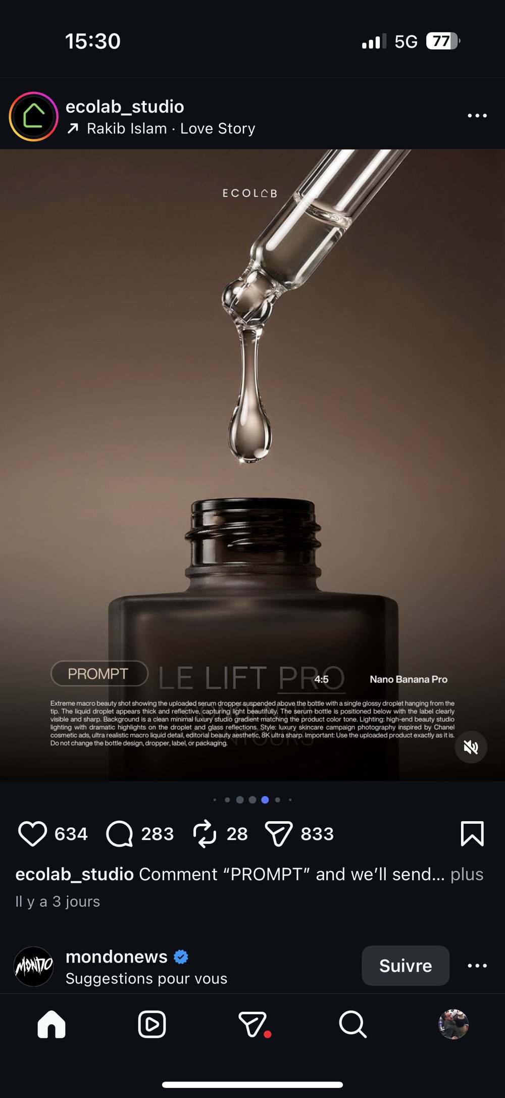 Pipette macro goutte serum Chanel