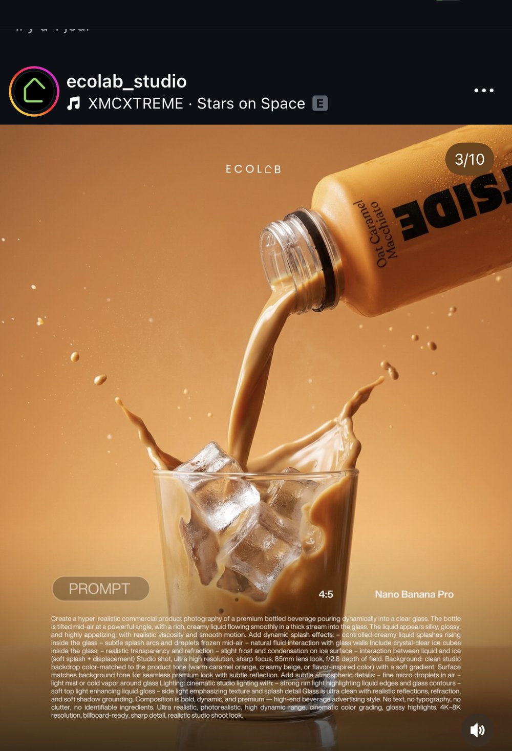ecolab_studio — 3 prompts photo produit Oatside « Oat Caramel Macchiato » (Nano Banana Pro)