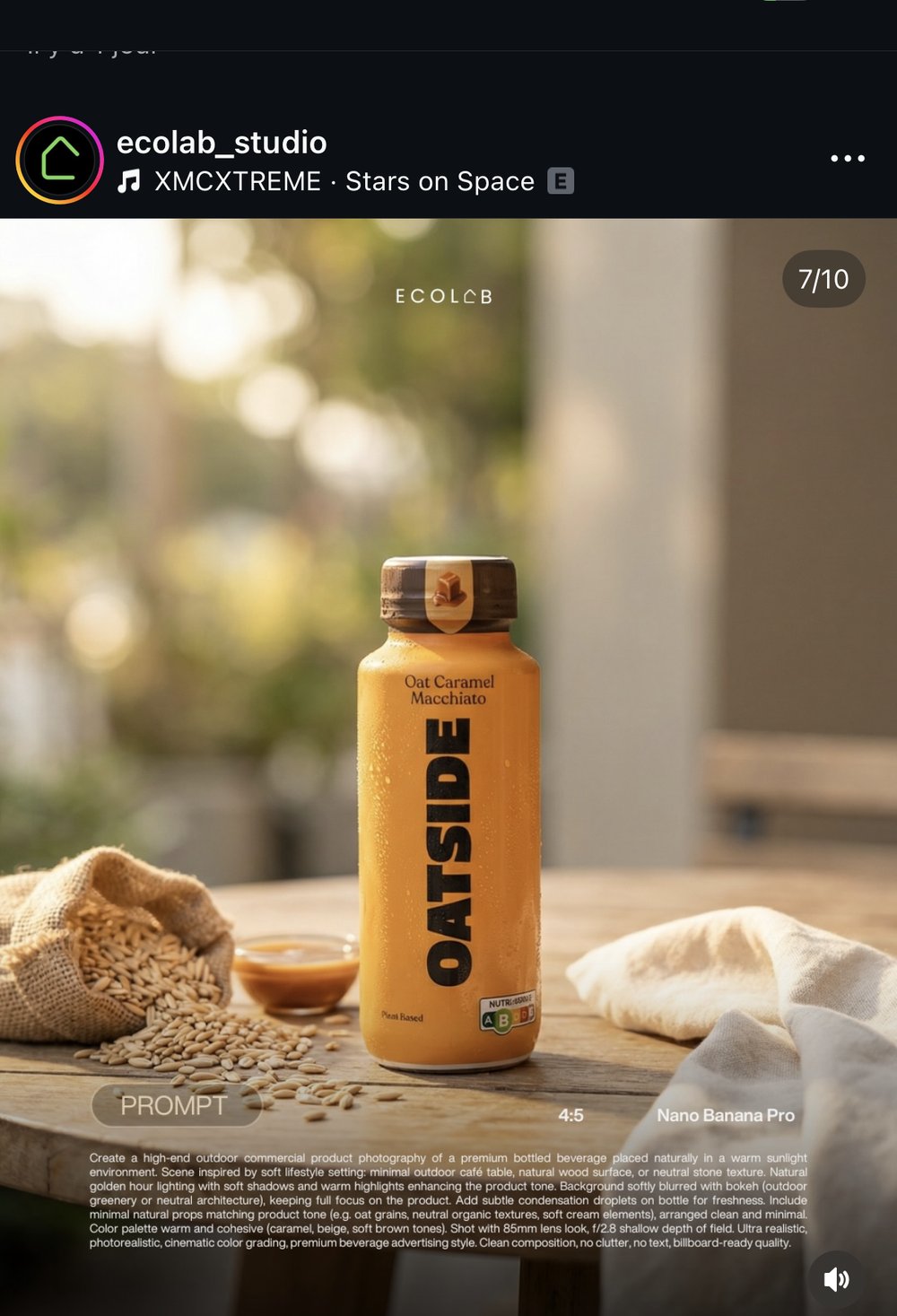 ecolab_studio — 3 prompts photo produit Oatside « Oat Caramel Macchiato » (Nano Banana Pro)