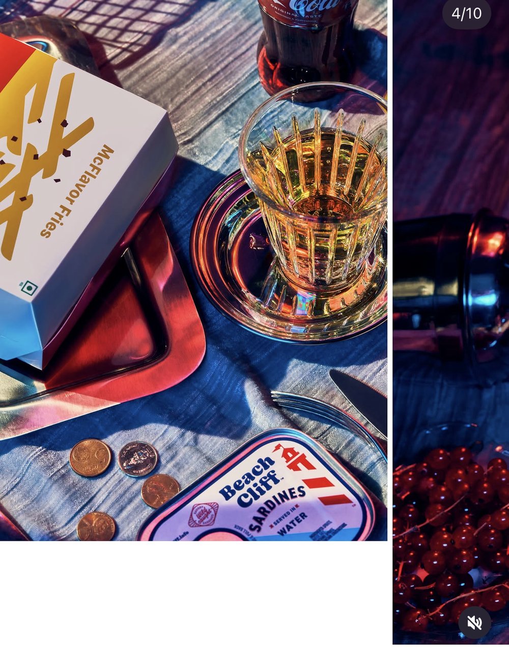 Fizz Botanica — nature morte McDonald's, martini et poisson 3