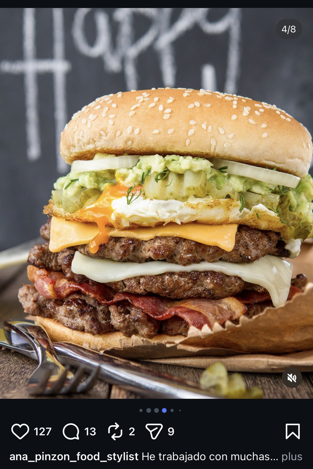 Food styling burger et petit-dejeuner - trio de photos