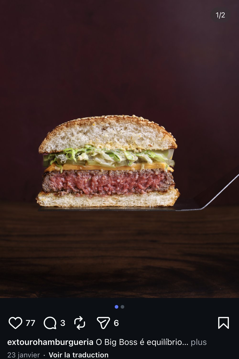 Food styling — burger en levitation Big Boss