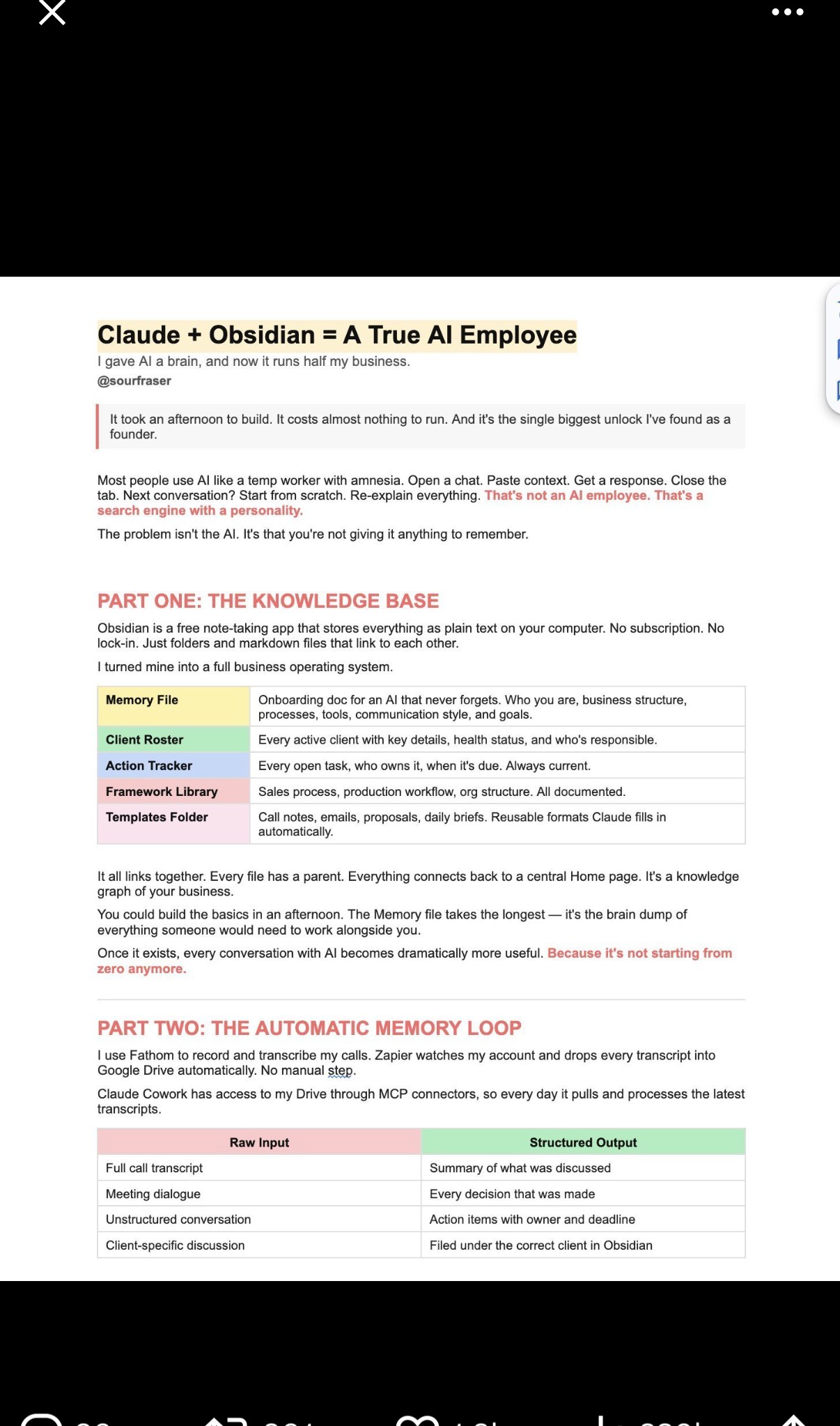 « Claude + Obsidian = A True AI Employee » — présentation du système de connexion entre Claude et Obsidian