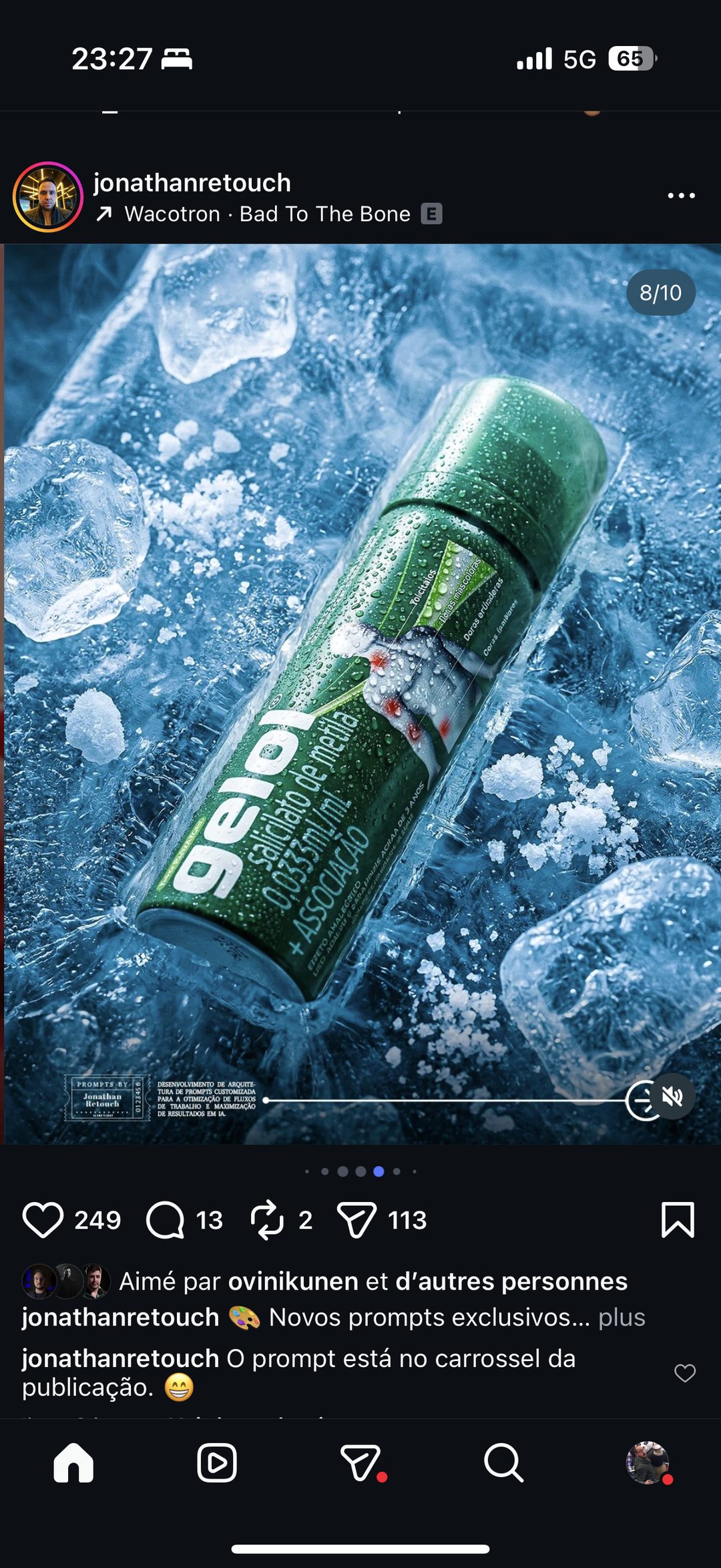 Gelol - spray anti-douleur figé dans la glace