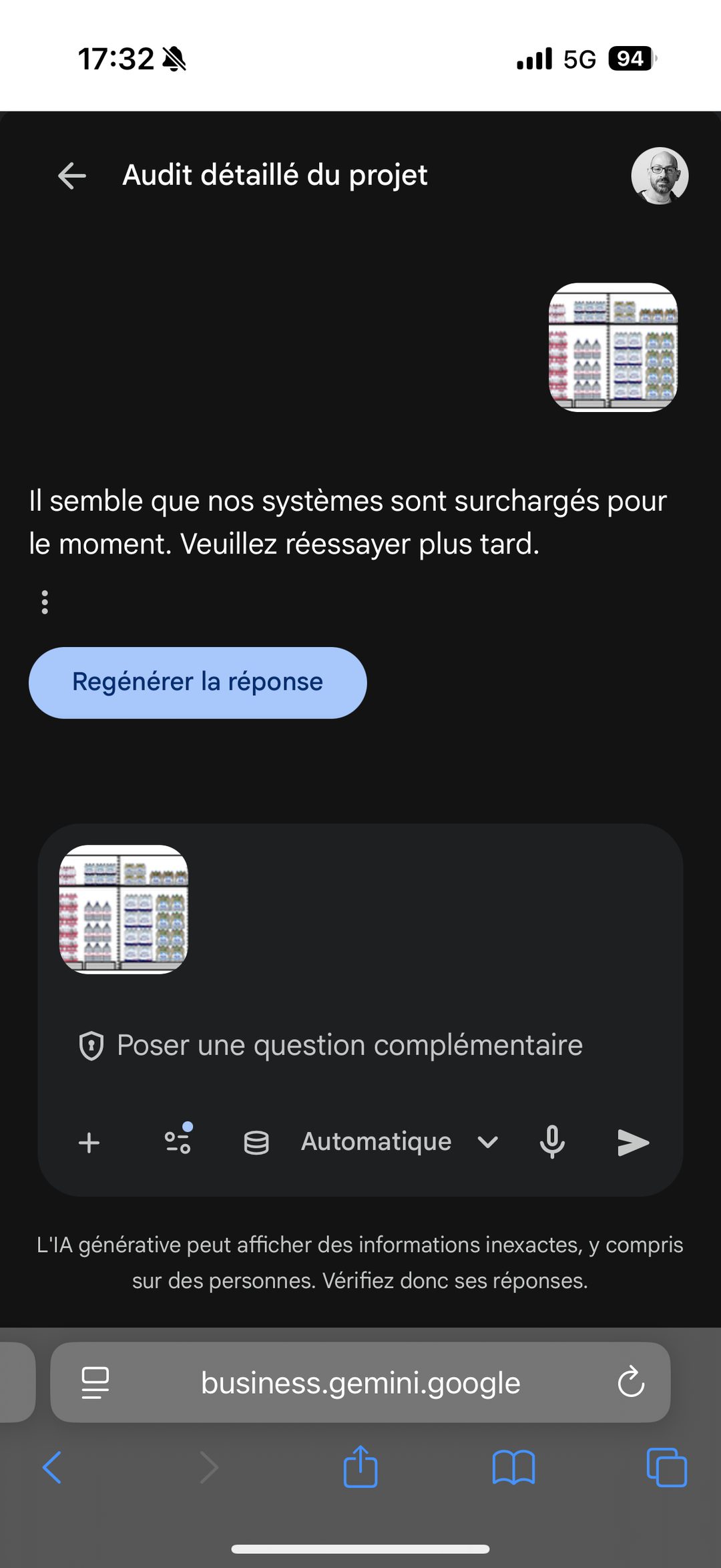 Test de Gemini Business pour l'audit d'un linéaire retail